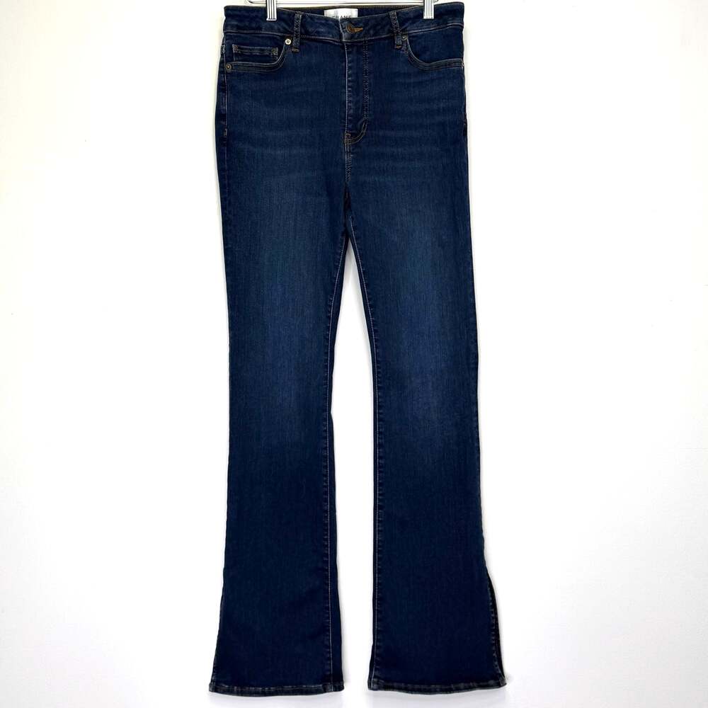FRAME Denim Le Mini Boot Outseam Slit Jeans Womens 31 Moonflower Blue High Rise